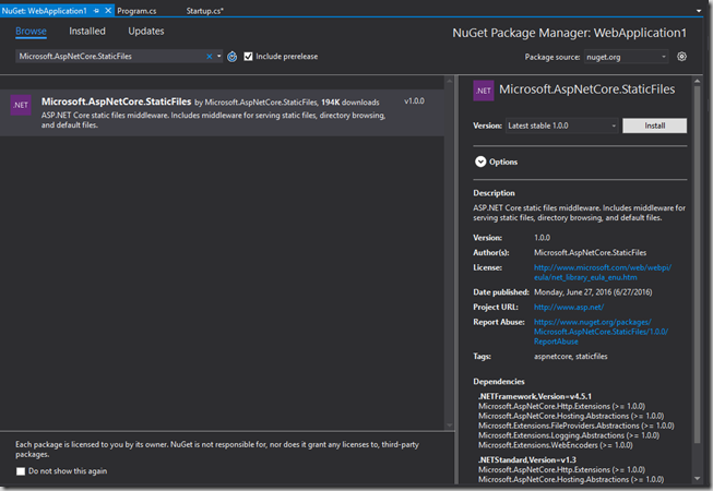 NuGet Package Manager